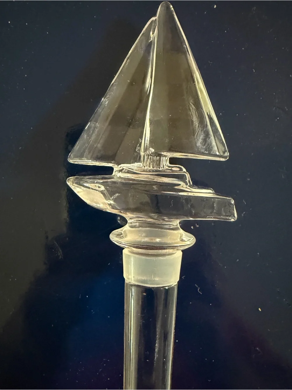 Clear Glass Sailboat Decanter /Bottle Stopper